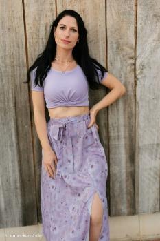 Preview: Viskose Silence Blüten auf Flieder von Cherry Picking by Swafing